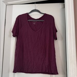 Women's V-Neck Purple/Maroon Top
